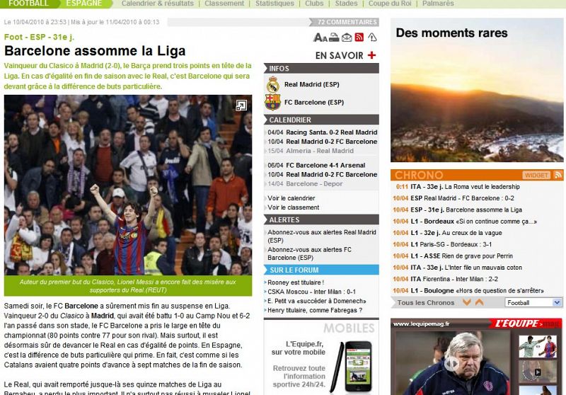 "El Barcelona mata la Liga" titula el francés 'L'Equipe'