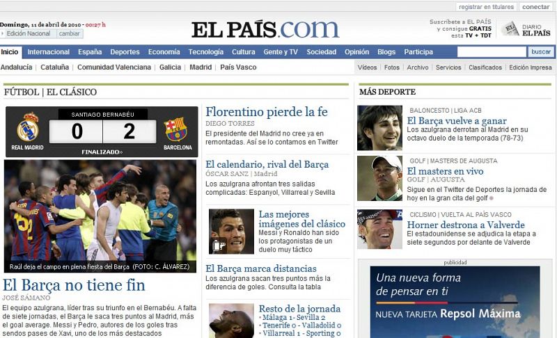 El País: "El Barça no tiene fin". Hoy por hoy la superioridad del Barcelona es incontestable.