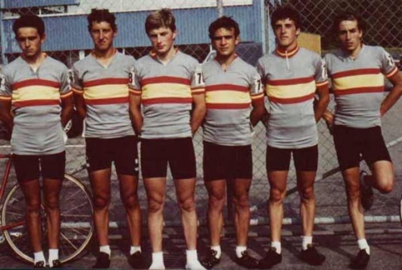 Formación del equipo nacional juvenil de ciclismo años 76-78.