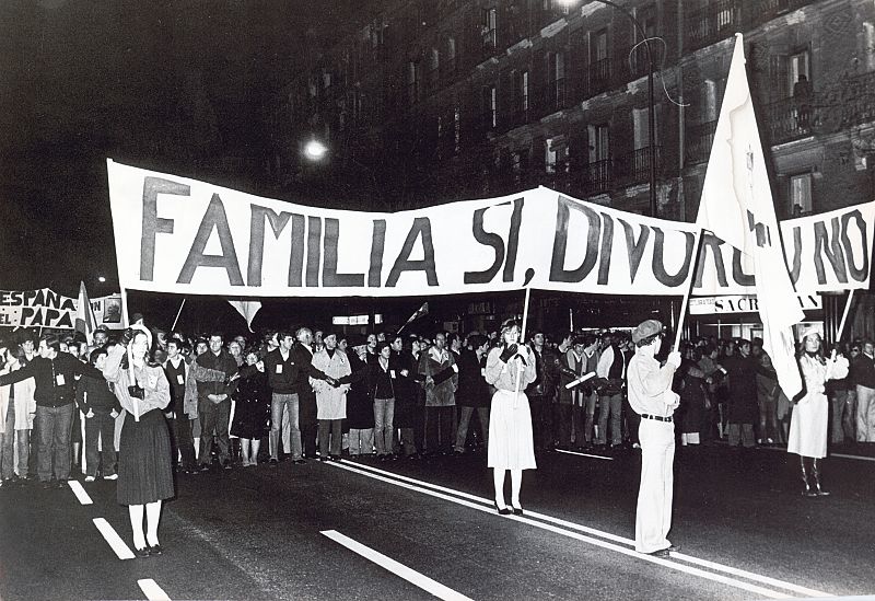 Manifestación contra divorcio 1980