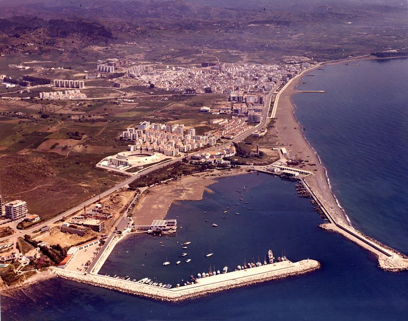 Vista aérea de Estepona, año 1970
