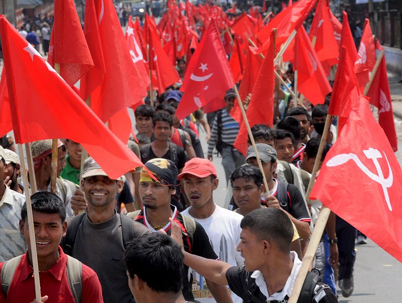 MANIFESTACIÓN DE NEPALESES MAOÍSTAS DURANTE EL DÍA INTERNACIONAL DEL TRABAJO