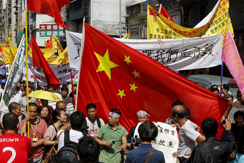 MANIFESTACIÓN POR UNA MEJORA EN LS CONDICIONES LABORALES EN MACAO