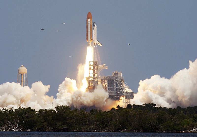 Space shuttle Atlantis lifts off on a mission to the International Space Station from the Kennedy Space Center in Cape Canaveral