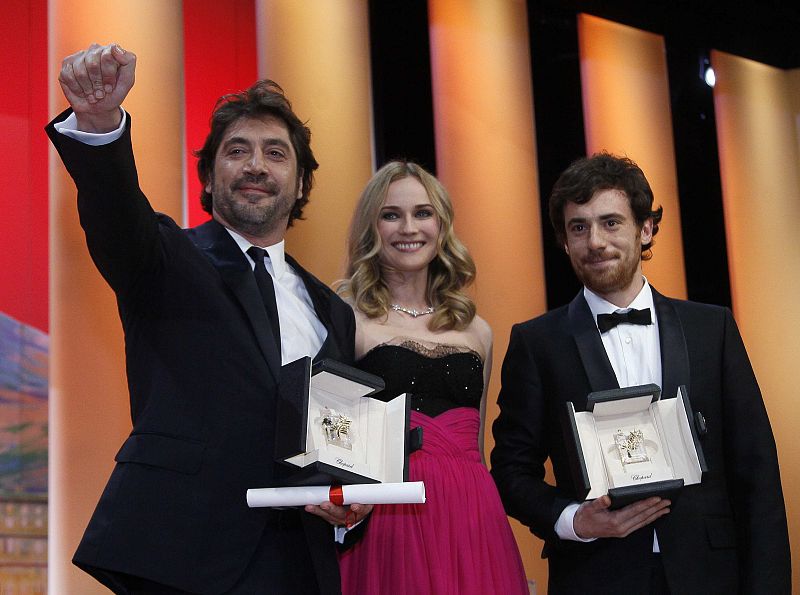 Bardem con Diana Kruger y Elio Germano