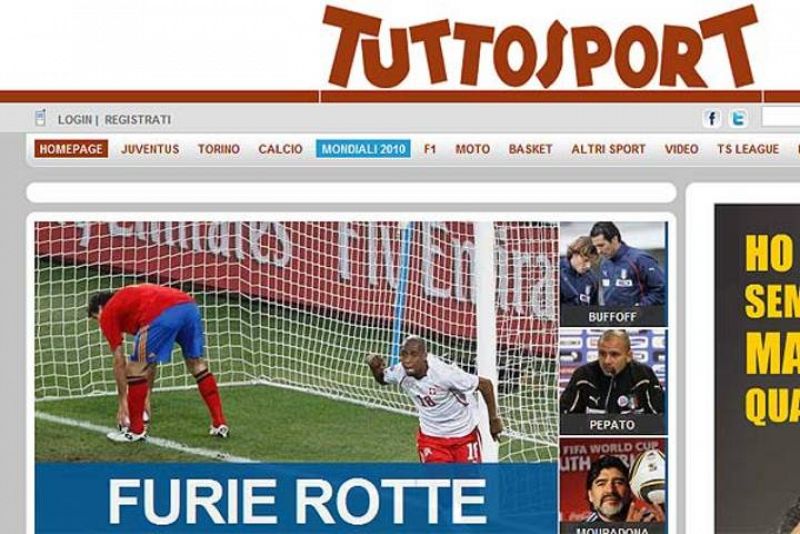 "Furia rota" publicaba Tuttosport en Italia.