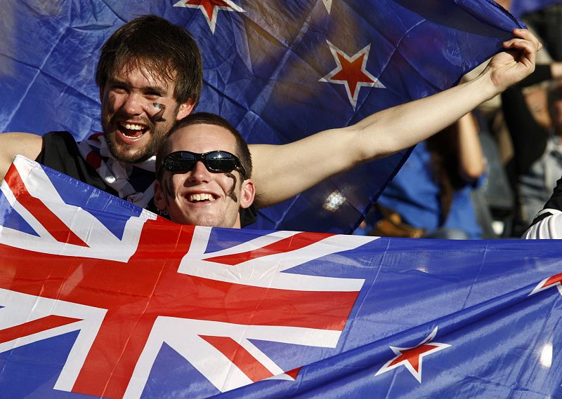 New Zealand fans wait for the start of the 2010 World Cup Group F soccer match between Italy and New Zealand at Mbombela stadium in Nelspruit