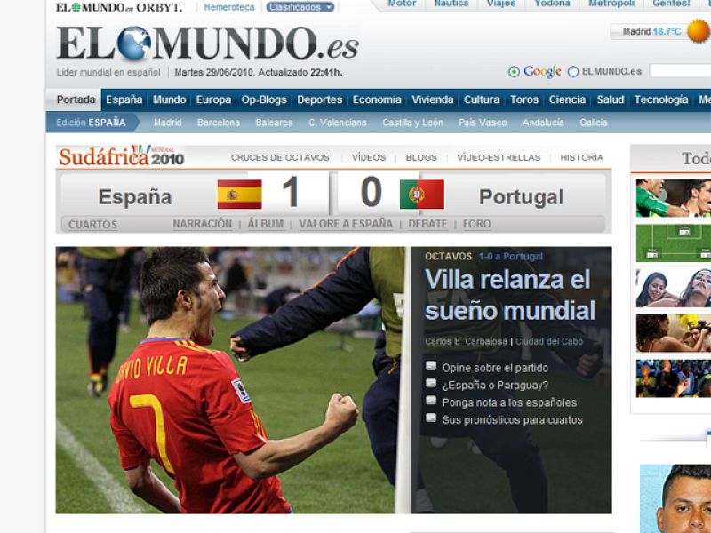 Para El Mundo, Villa vuelve a hacernos soñar con el Mundial.