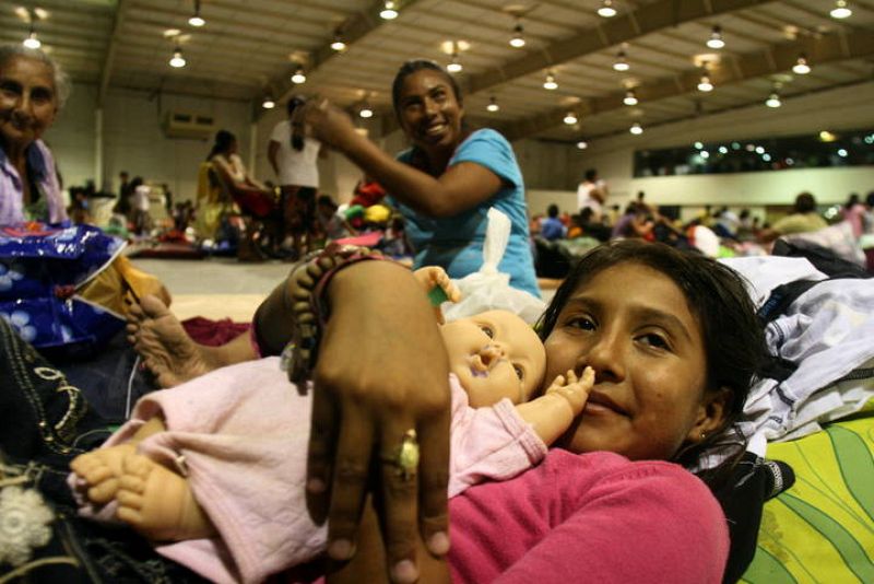 Vista del refugio en Matamoros, Tamaulipas (México)