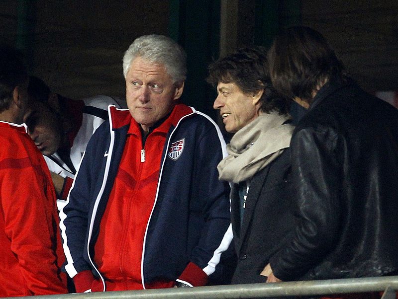 Mick Jagger junto al presidente Bill Clinton