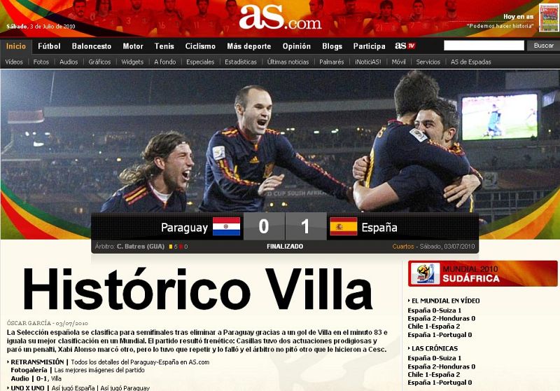 En la misma línea, 'As' dedica a Villa el protagonismo de la historia