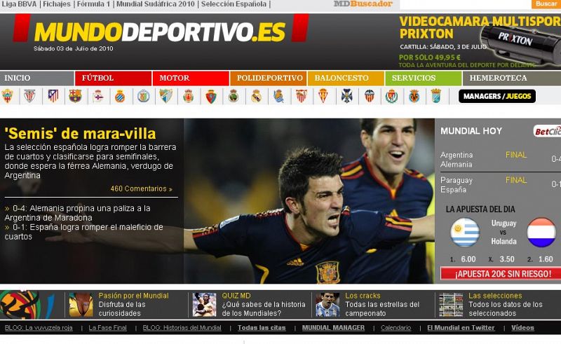 Villa, presente en todas las fotos de portada, también es protagonista del titular de 'Mundo Deportivo'