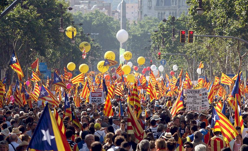 Manifestación en Barcelona a favor del Estatut