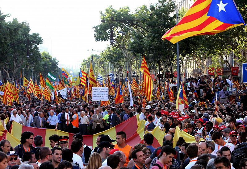 Manifestación en Barcelona a favor del Estatut