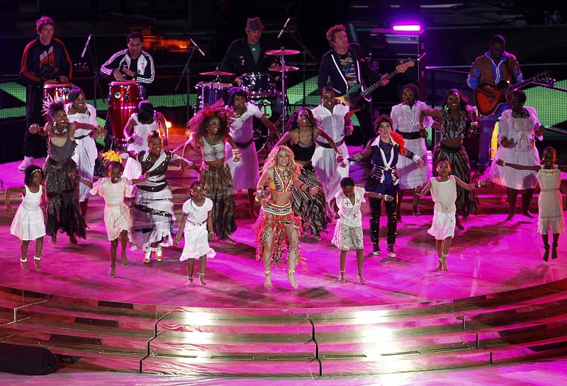 Shakira, durante la ceremonia de clausura del Mundial de Sudáfrica.