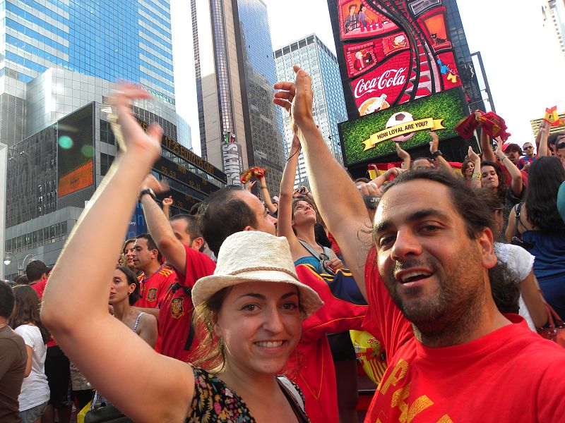 Celebrando la Copa del Mundo en Times Square