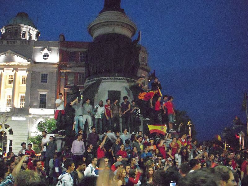 La celebración de la victoria en el Mundial fuera de España