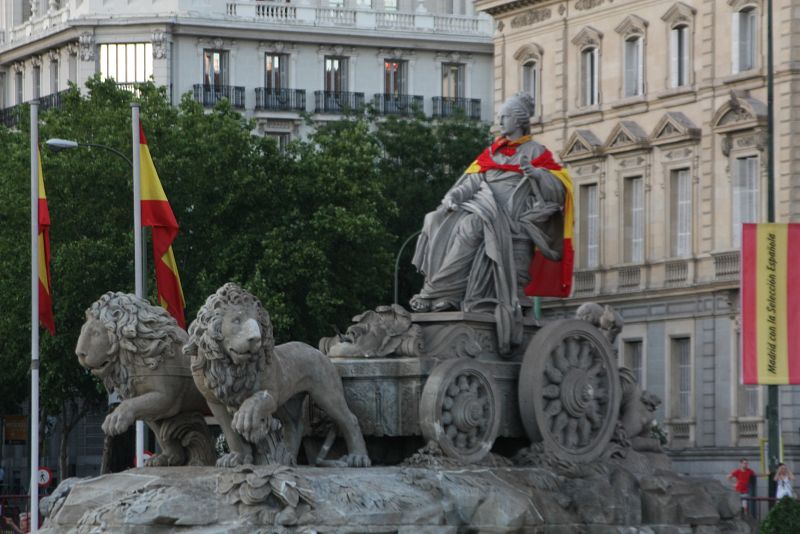 La Cibeles se había preparado para recibir a los campeones.