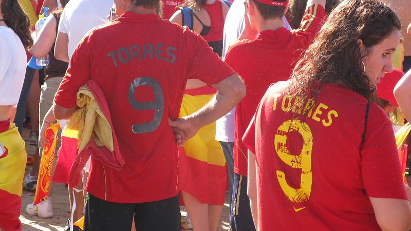 Camisetas de Torres en las celebraciones del Mundial