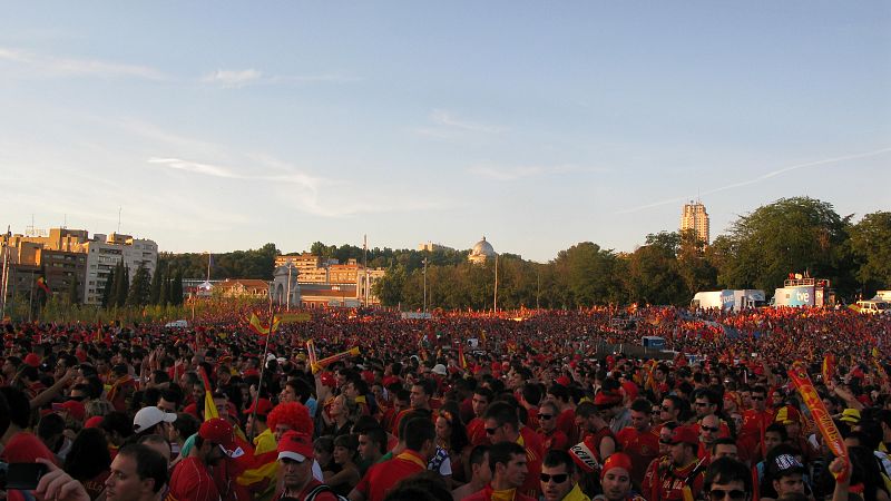 Celebración del Mundial en Puente del Rey, Príncipe Pío, Madrid