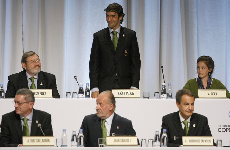 El jugador durante la presentación de la candidatura de Madrid para los Juegos Olímpicos de 2016 a los miembros del COI en Copenhague.