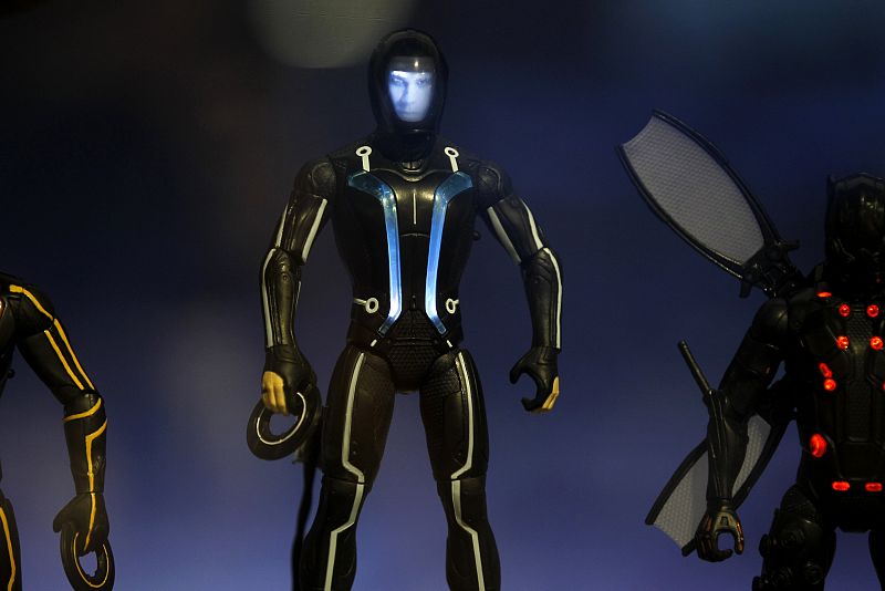 A new Disney "TRON" action figure is seen during the opening night of the annual Comic Con convention in San Diego