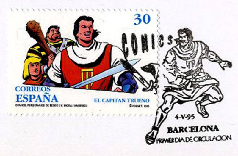  Sello y matasellos de 'El Capitán Trueno'