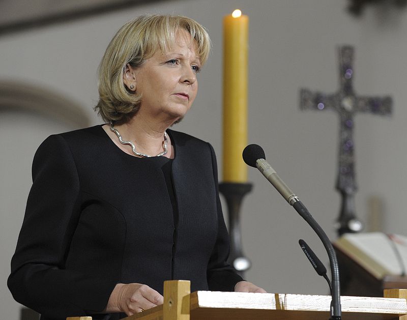 Kraft, state premier of North Rhine-Westphalia NRW speaks during a memorial service in Salvator Church (Salvatorkirche) in Duisburg