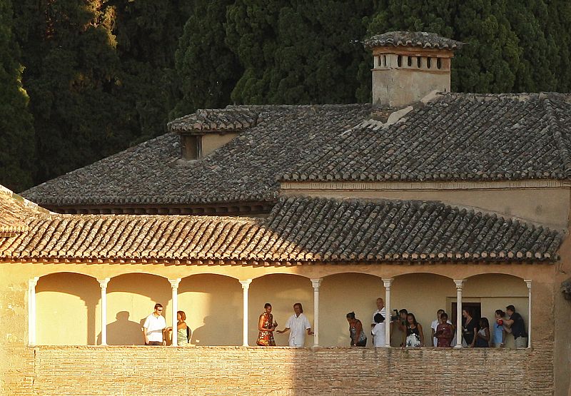 U.S. first lady Michelle Obama visits the Alhambra Palace in Granada, southern Spain