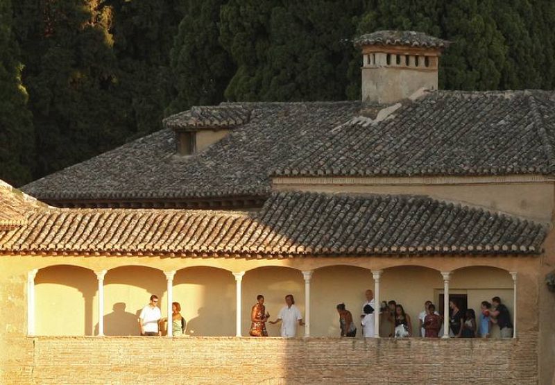 U.S. first lady Michelle Obama visits the Alhambra Palace in Granada, southern Spain