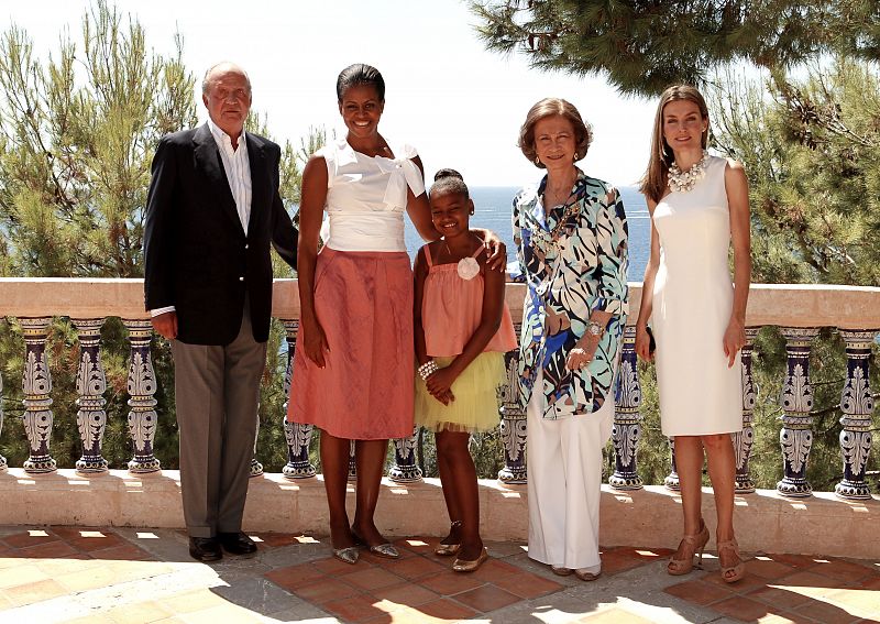 Michelle Obama y Sasha almorzaron con los Reyes y la Princesa Letizia antes de volver a Estados Unidos.