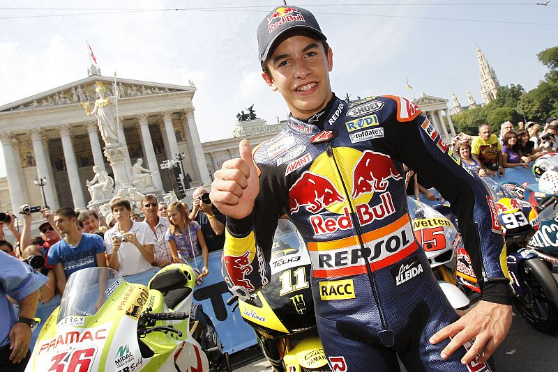 Marc Márquez hizo las delicias de los vieneses con su 125. El piloto español Marc Márquez lleva cinco victorias consecutivas en el Mundial de 125cc.