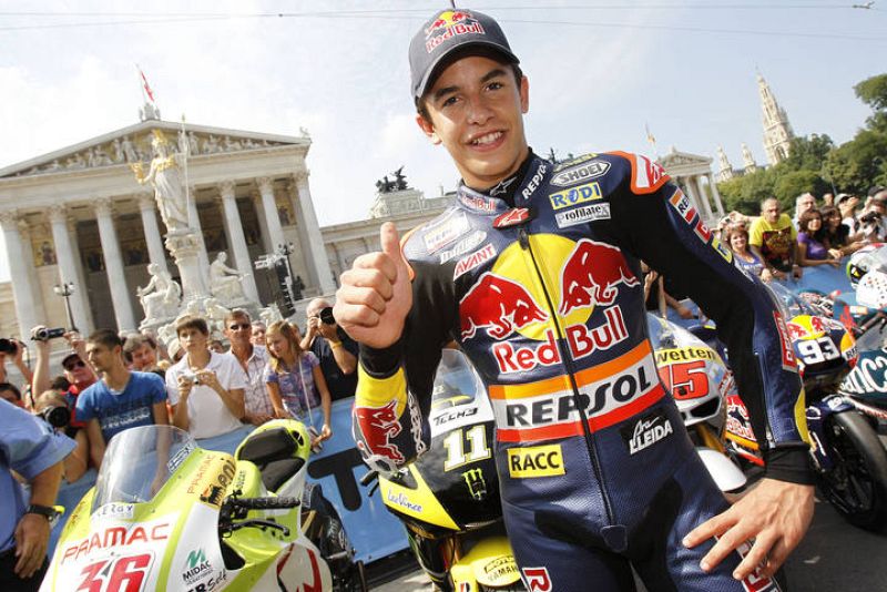 Marc Márquez hizo las delicias de los vieneses con su 125. El piloto español Marc Márquez lleva cinco victorias consecutivas en el Mundial de 125cc.