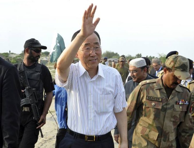 Ban promete aumentar esfuerzos para movilizar ayuda internacional a Pakistán