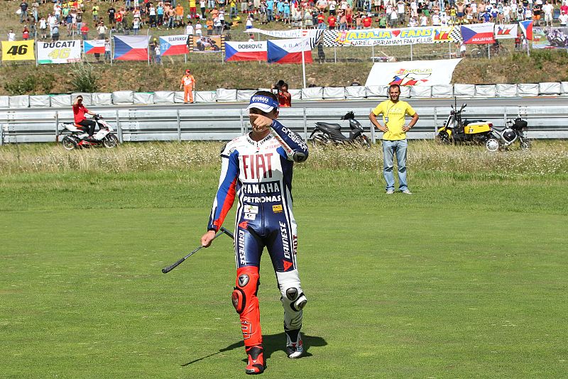 Todos estaban expectantes por saber cuál sería la nueva celebración del piloto mallorquín.