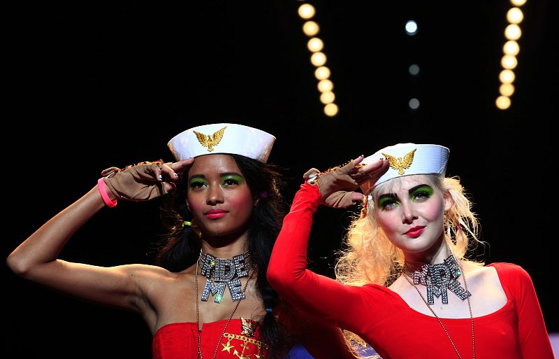 Models present creations during New York Fashion Week