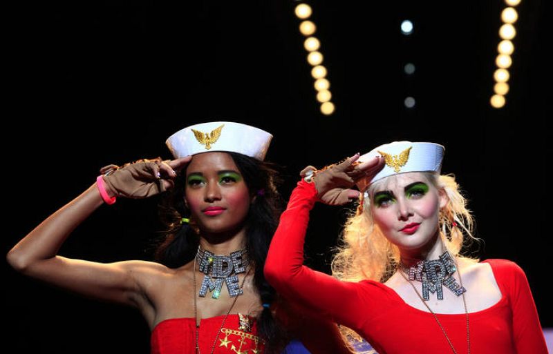 Models present creations during New York Fashion Week