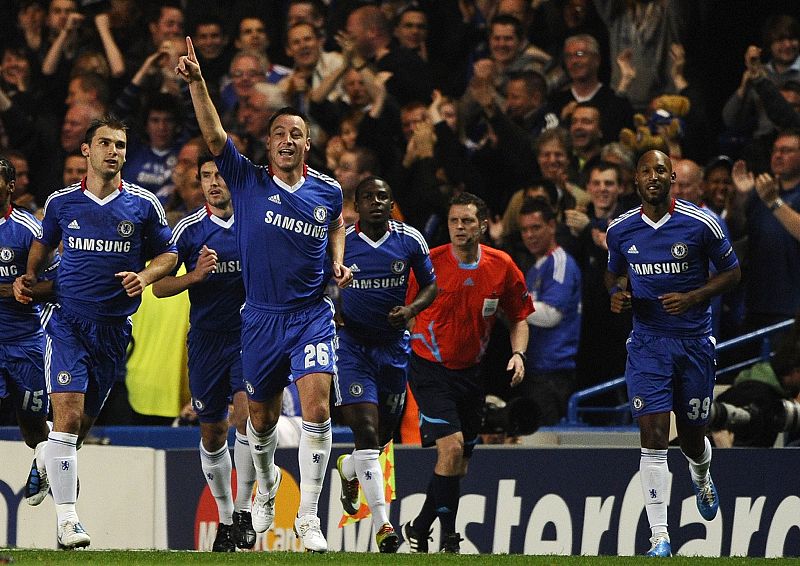 Terry celebra el gol ante el Olympique de Marsella.