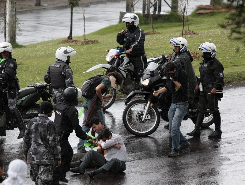 Simpatizantes del presidente Rafael Correa