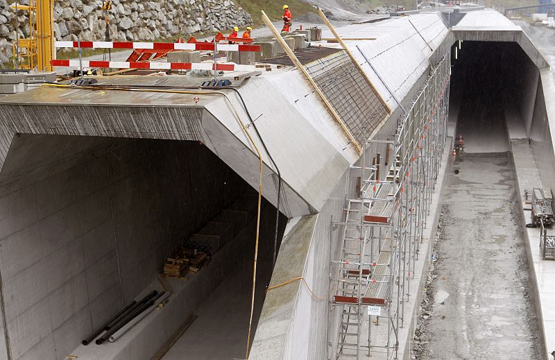 El lado norte del túnel de San Gotardo