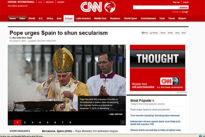  La visita del Papa a España en la portada de la CNN