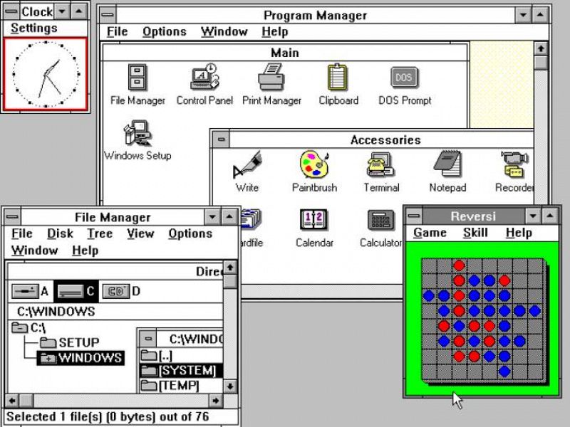 1992 - Captura de pantalla de Windows 3.0