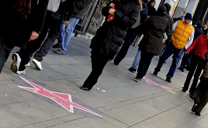 El "Paseo de la Vergüenza", en la Gran Vía de Madrid.