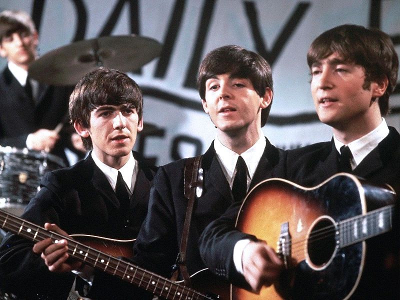 Los 'fab four', durante la interpretación de uno de sus temas.
