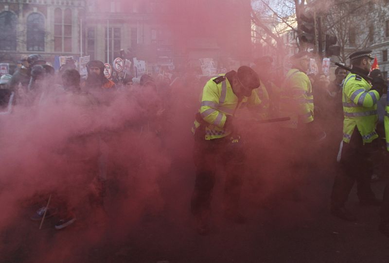 La plaza del Parlamento ha sido el escenario de violentos enfrentamientos.