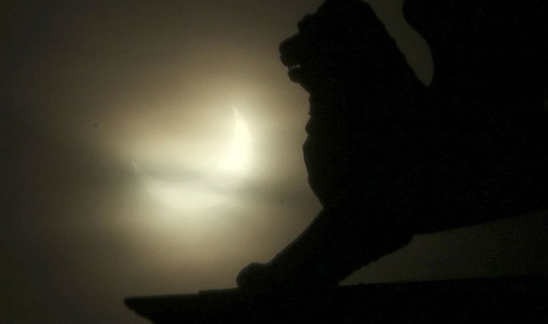 Imagen del eclipse tomada en la Plaza de San Marcos de Venecia