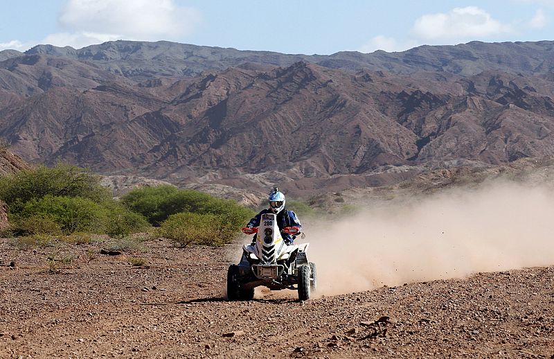 Maffei drives his quad during the Dakar Rally 2011 from Tucuman to Jujuy