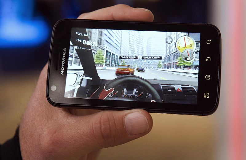Echando unas carreras en el Motorola Atrix, con Android.