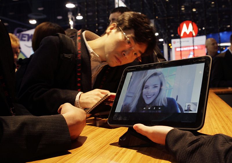 A Motorola Xoom tablet is displayed during the first day of the 2011 International CES in Las Vegas