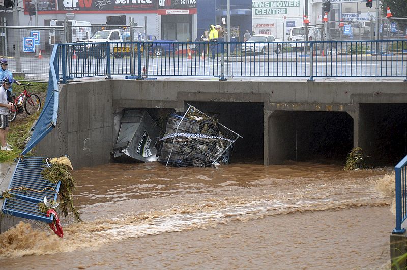 Una de las zonas más devastadas por las inundaciones en Toowoomba en Australia